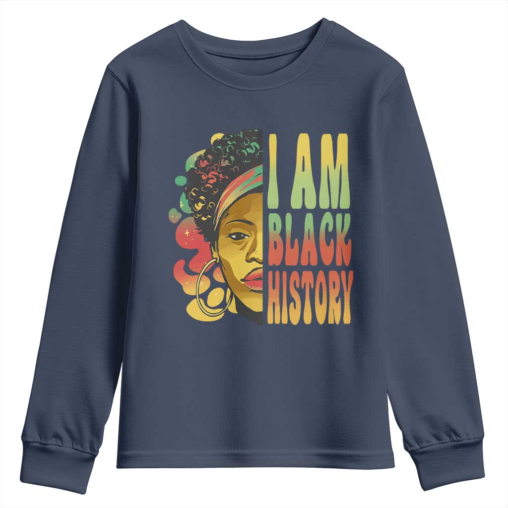 I Am Black History Youth Sweatshirt Afro Black Woman African American Pride TS02