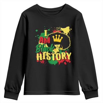 I Am Black History Youth Sweatshirt Afro Queen African American Pride TS02