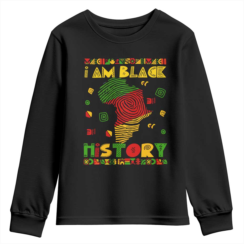 I Am Black History Youth Sweatshirt African American Pride Kente TS02