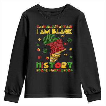 I Am Black History Youth Sweatshirt African American Pride Kente TS02