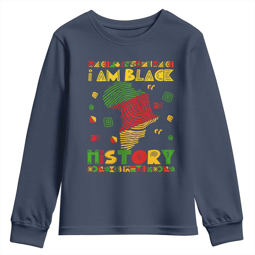 I Am Black History Youth Sweatshirt African American Pride Kente TS02