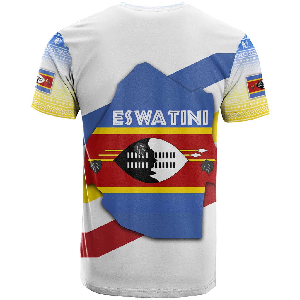 Eswatini Rhino T shirt Swazi Map Flag and African Traditional Patterns TS04