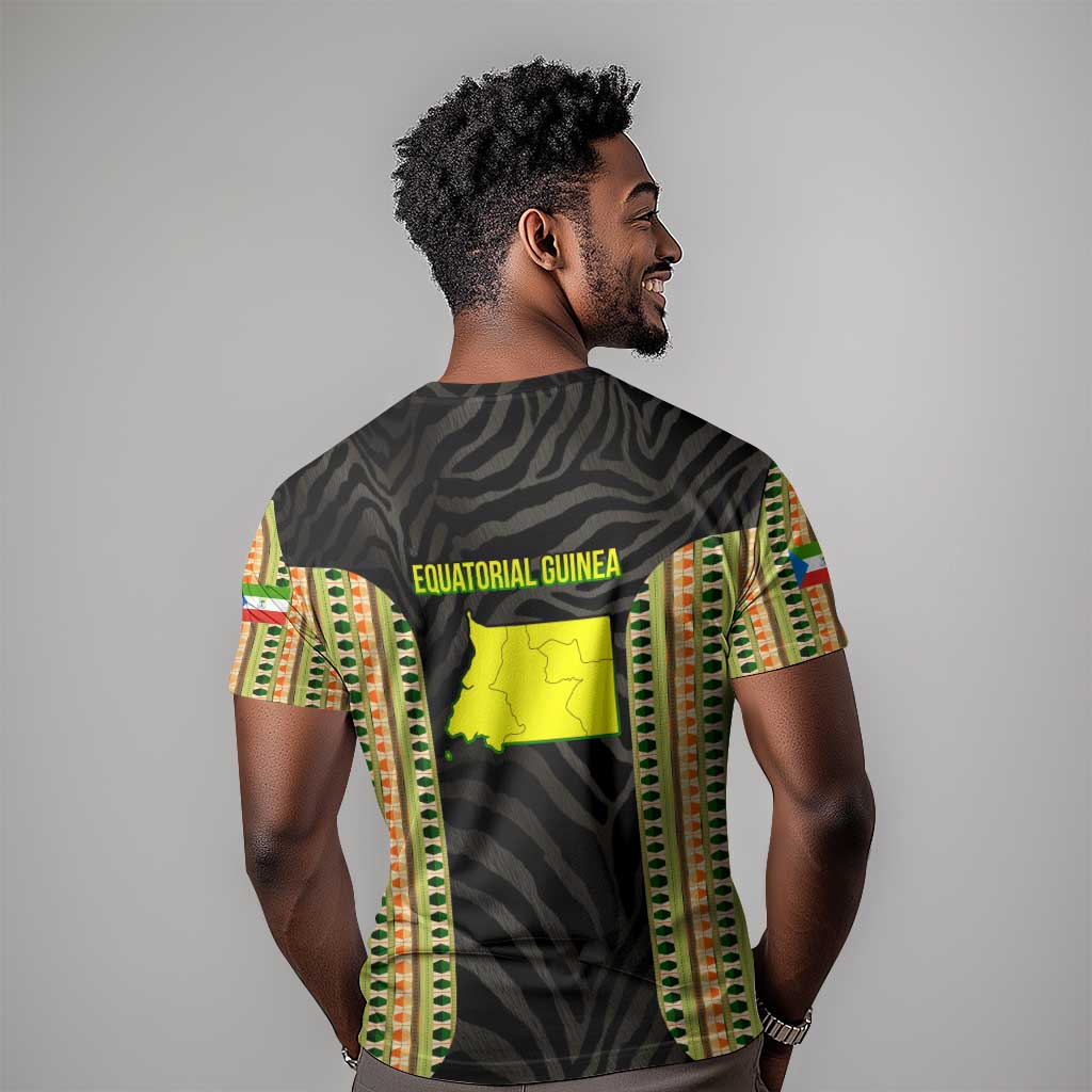 Equatorial Guinea Heritage T shirt - National Emblem and Tribal Zebra Print TS04