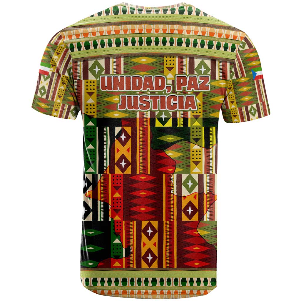 Equatorial Guinea T shirt - Lion Print and Traditional African Kente Patterns TS04
