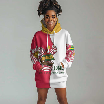 Lome Togo Hoodie Dress - Sailboat and Sunset  Where the Sun Kisses the Sea TS04