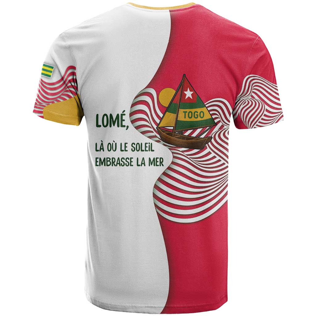 Lome Togo T shirt - Sailboat and Sunset  Where the Sun Kisses the Sea TS04