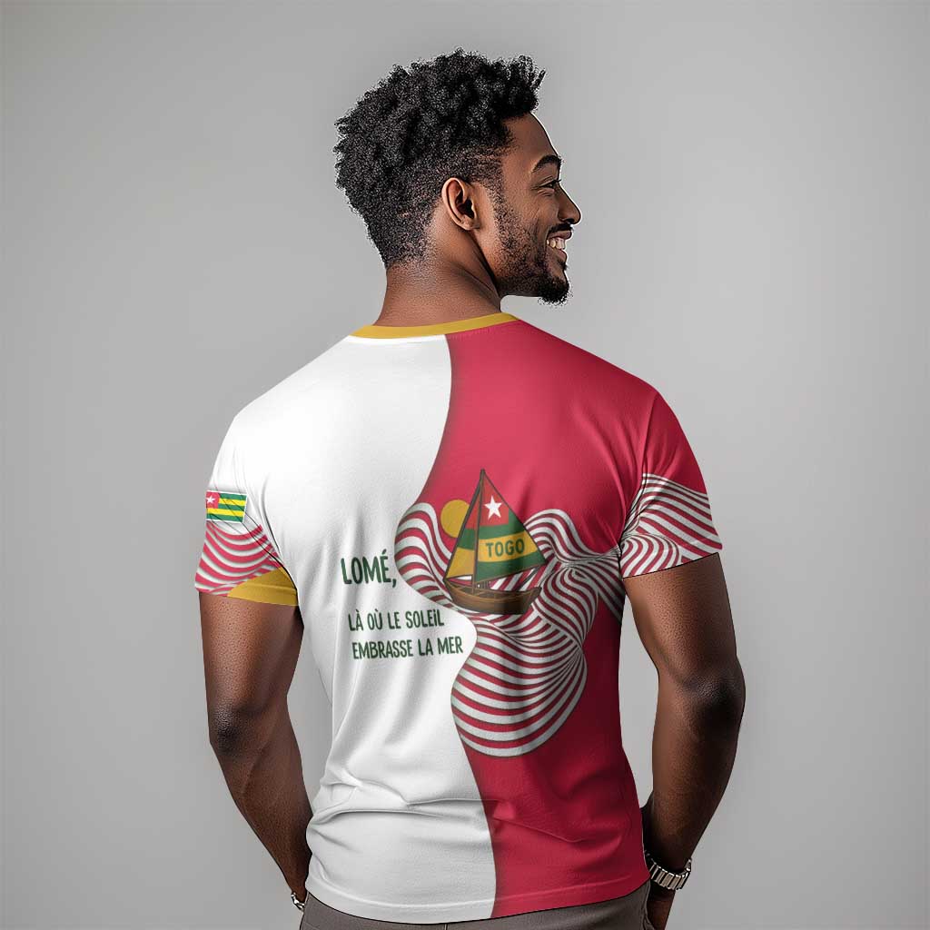 Lome Togo T shirt - Sailboat and Sunset  Where the Sun Kisses the Sea TS04