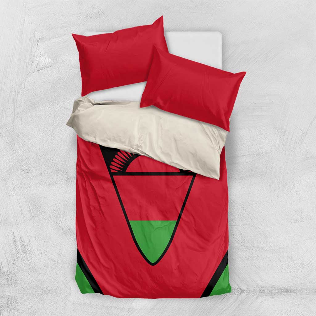 Malawi Bedding Set Flag Colors Blended with National Emblem TS04