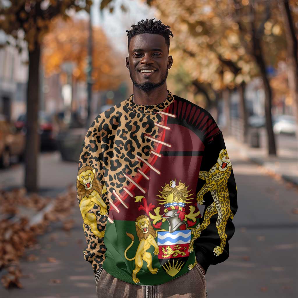 Leopard and Lion Malawi Sweatshirt Unity and Freedom TS04