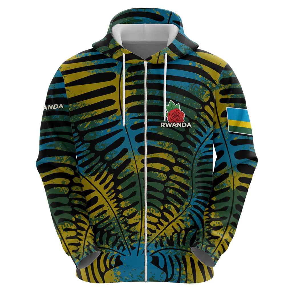 Rwanda Hoodie with Gorilla Family Kwita Izina Leaf Jungle Spirit TS04