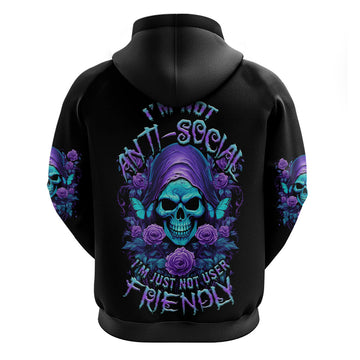 I'm Not Anti-social Mad Reaper Skull Hoodie TS04