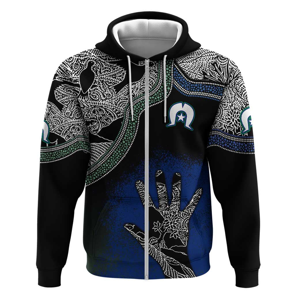 Black And White Aboriginal - Torres Strait Islanders Flag Hoodie TS04