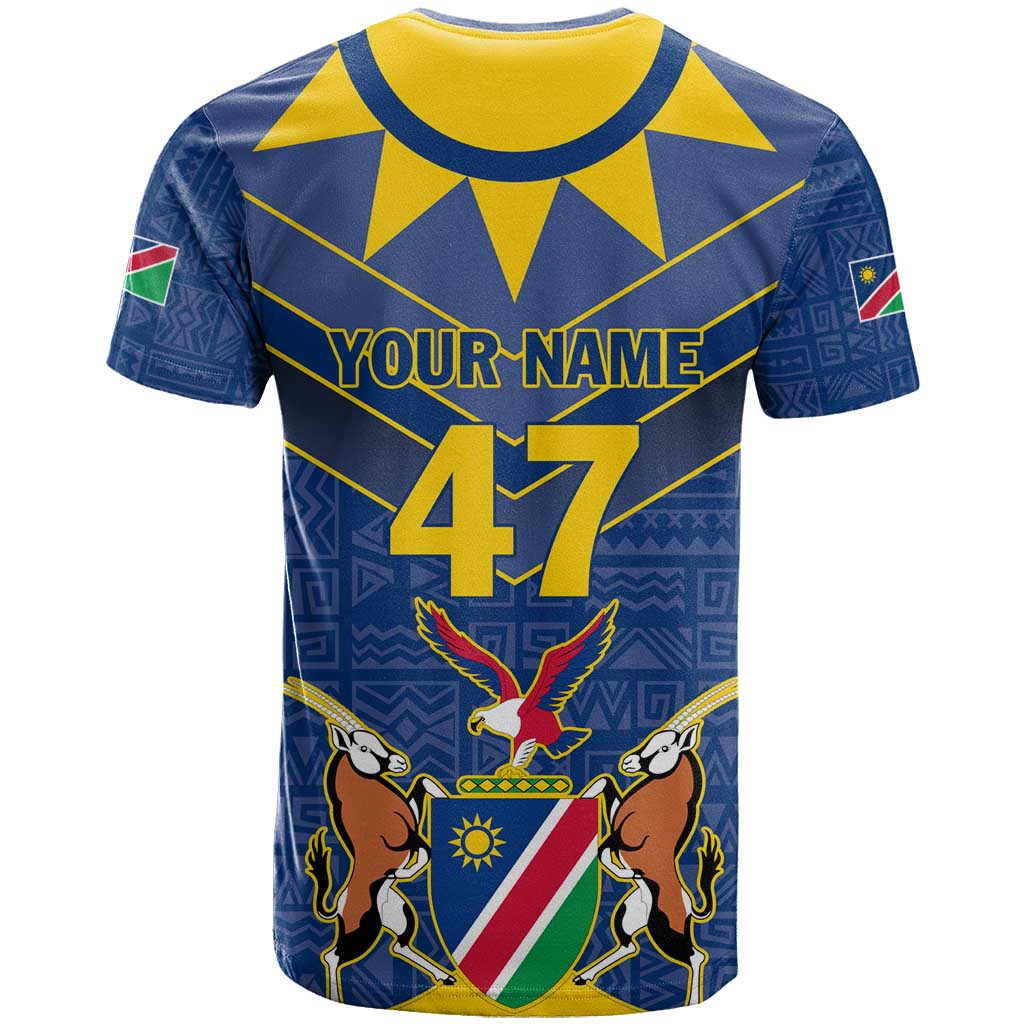 Namibia Yellow Sun T shirt Sporty Style with Traditional Patterns TS04
