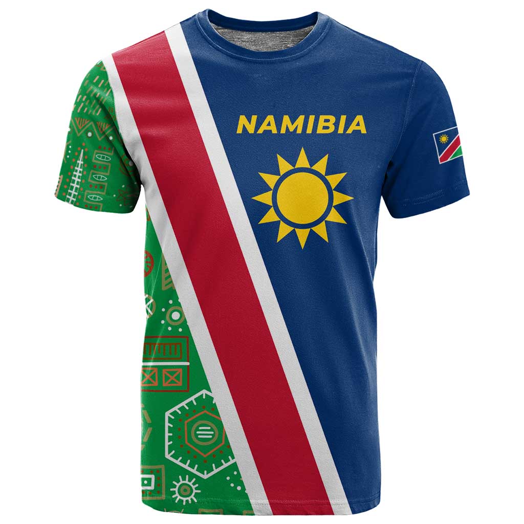 Namibia Gemsbok T shirt Flag Design with African Patterns TS04