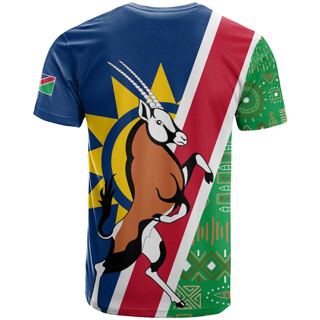 Namibia Gemsbok T shirt Flag Design with African Patterns TS04