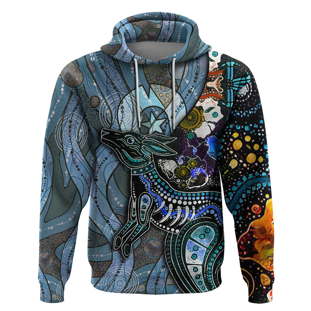 Kangaroo Aboriginal Pattern Dot Art Hoodie TS04