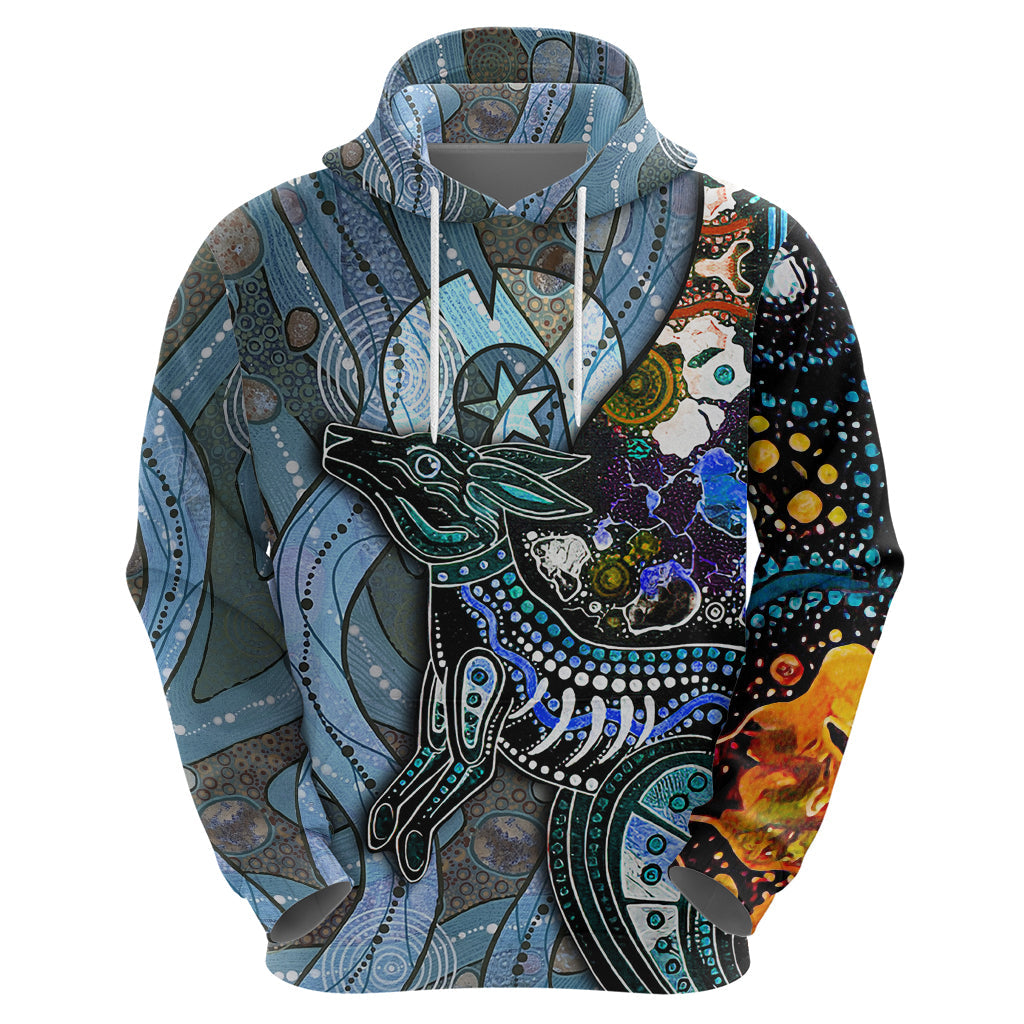 Kangaroo Aboriginal Pattern Dot Art Hoodie TS04