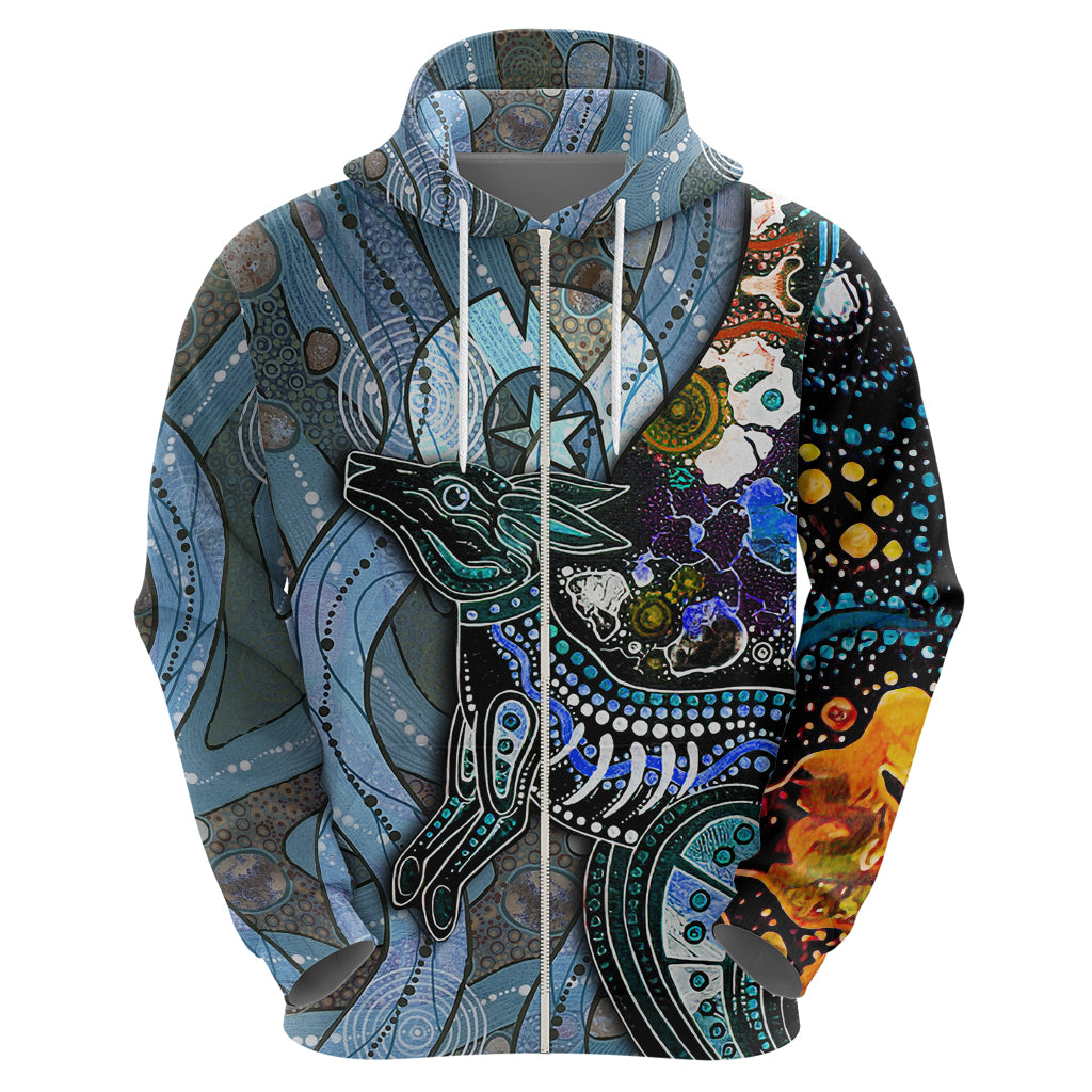 Kangaroo Aboriginal Pattern Dot Art Hoodie TS04