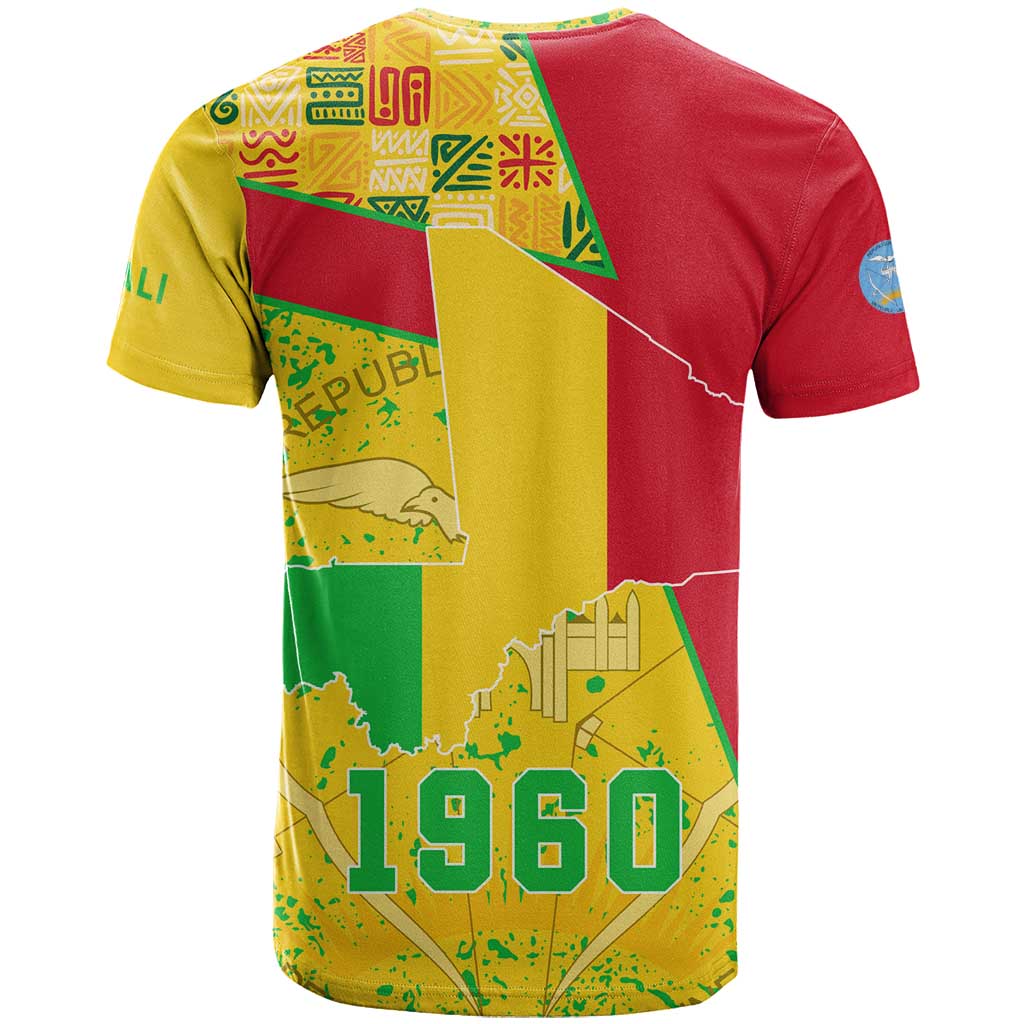 Mali in My Heart T shirt Map with National Flag Colors TS04