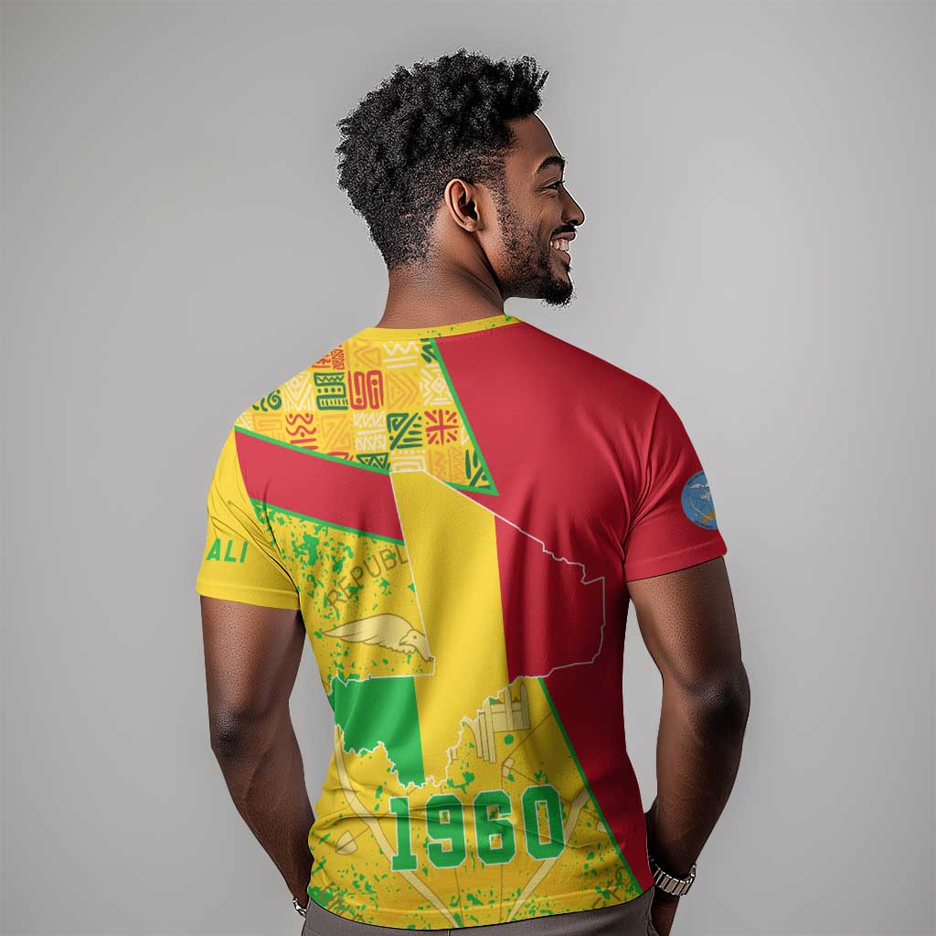 Mali in My Heart T shirt Map with National Flag Colors TS04