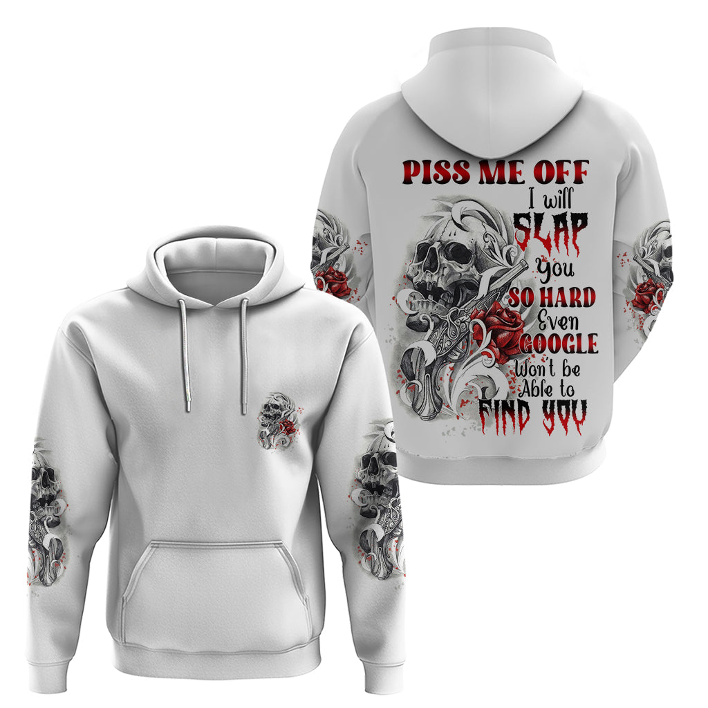 P Me Off Tattooed Skull Rose Hoodie TS04
