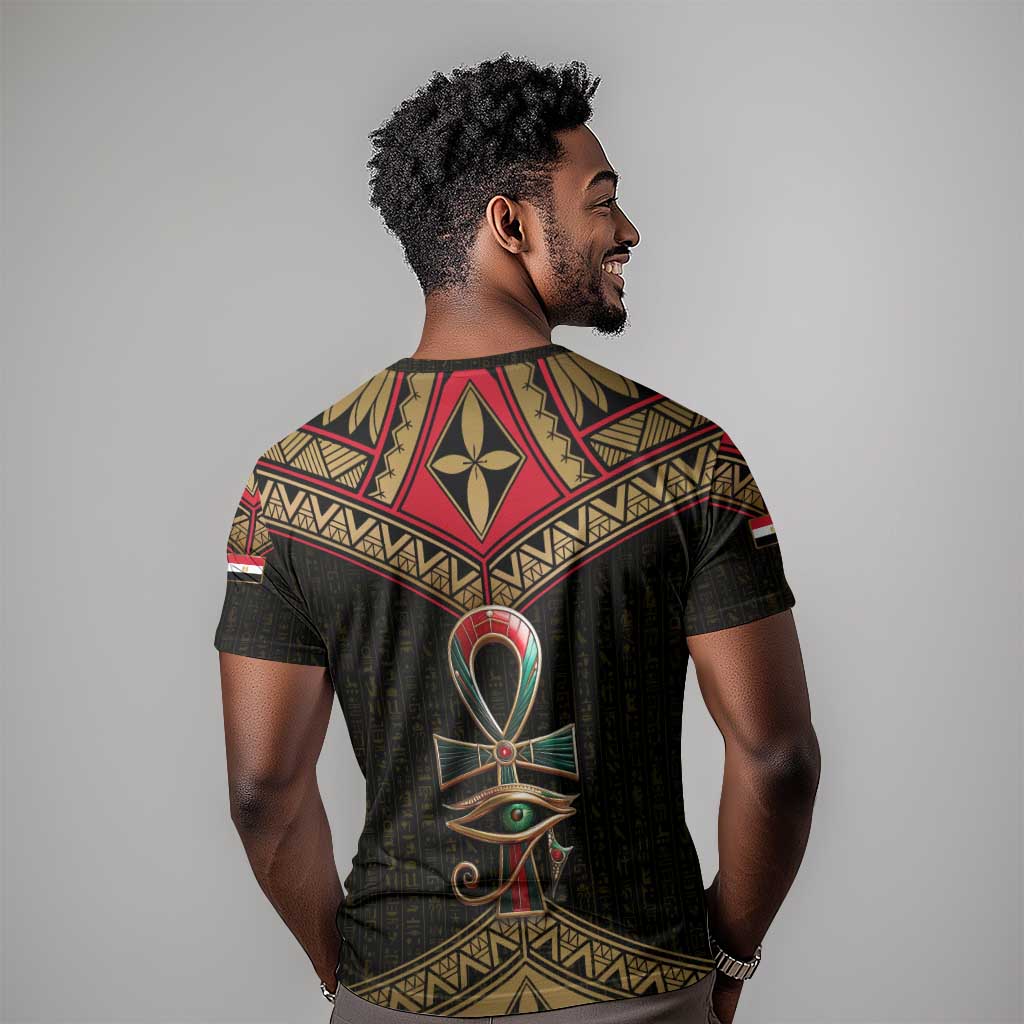 Ankh Eye of Horus Egypt T shirt Ancient Black Gold Hieroglyph Spirit TS04