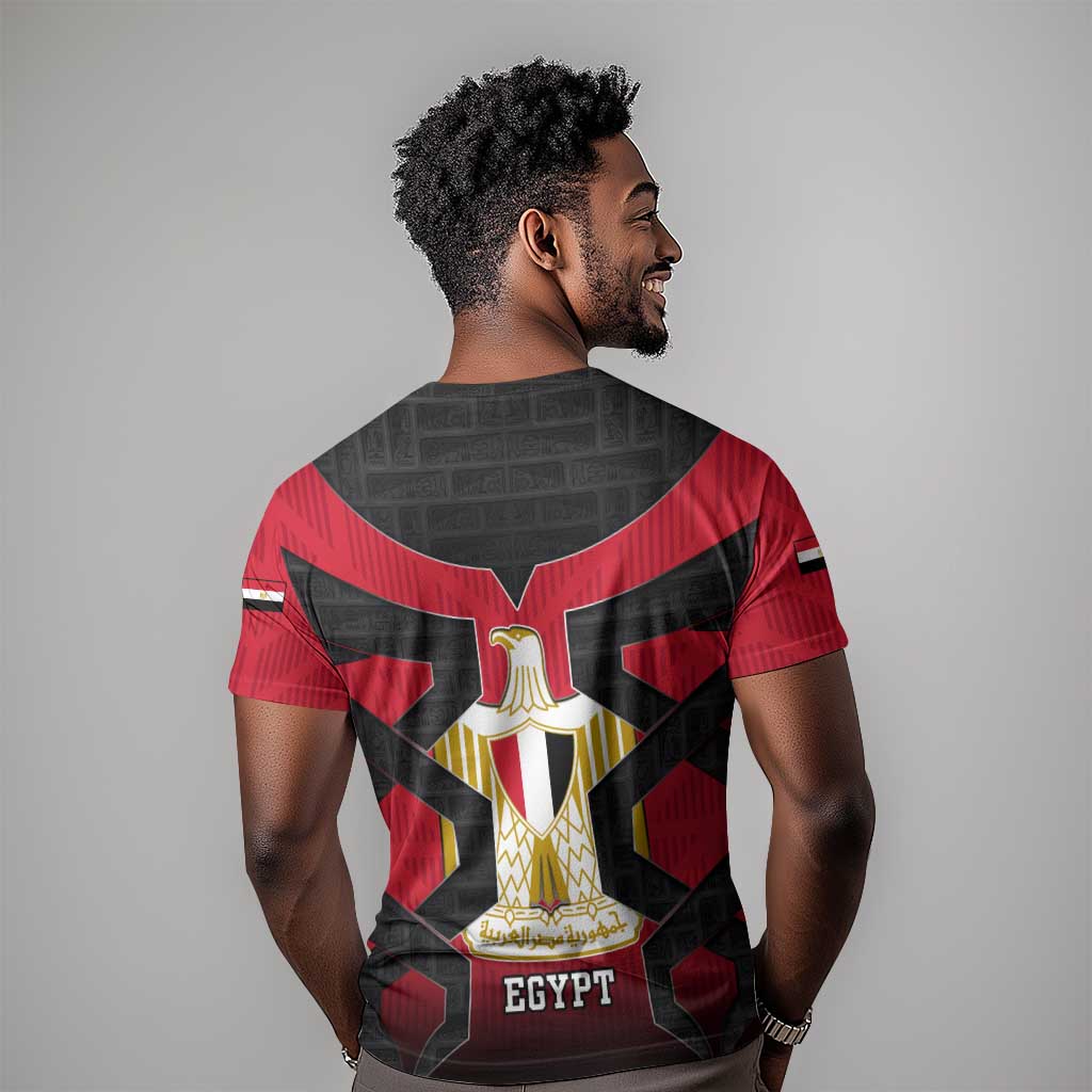 Egypt Flag Emblem T shirt Red Black Bold Spirit TS04
