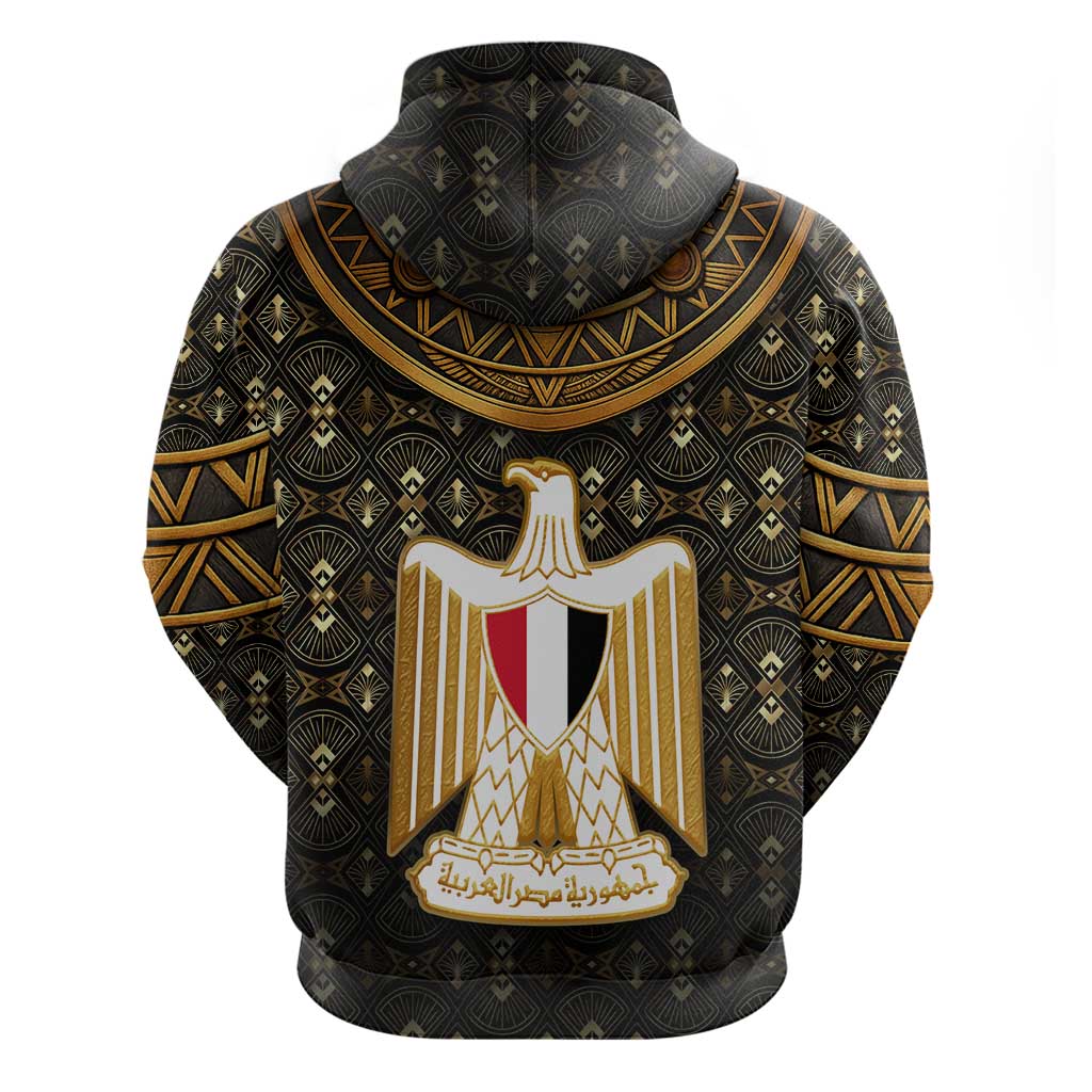 Pharaoh King Tut Egypt Hoodie with Hieroglyphic Gold Pattern TS04