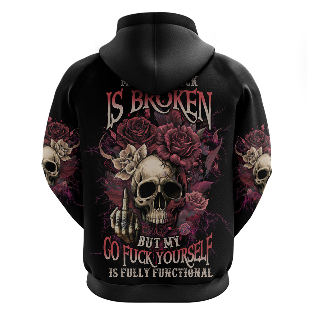 My Give A F Rose Skull Hoodie TS04