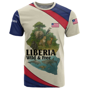 Liberia Wildlife T shirt African Safari and Ocean Marine Life TS04