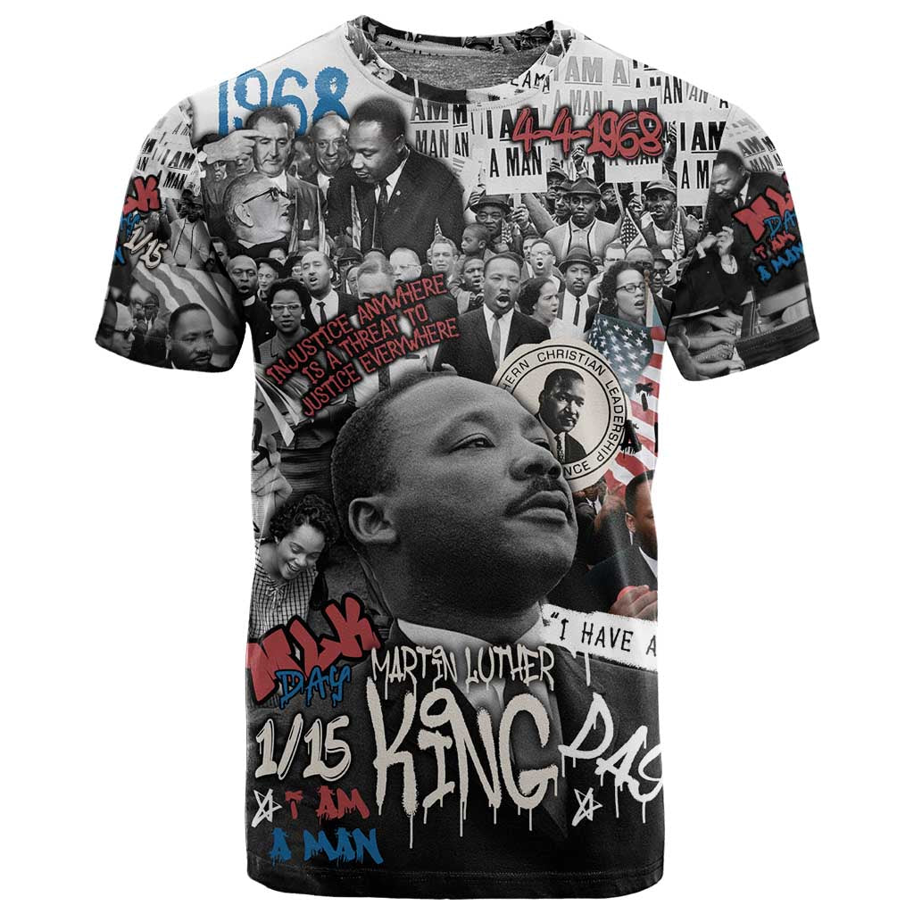 Martin Luther King Day Afro T shirt Civil Rights Leader - Classic American Street Graffiti TS04