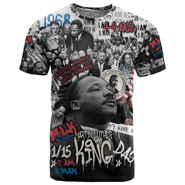 Martin Luther King Day Afro T shirt Civil Rights Leader - Classic American Street Graffiti TS04
