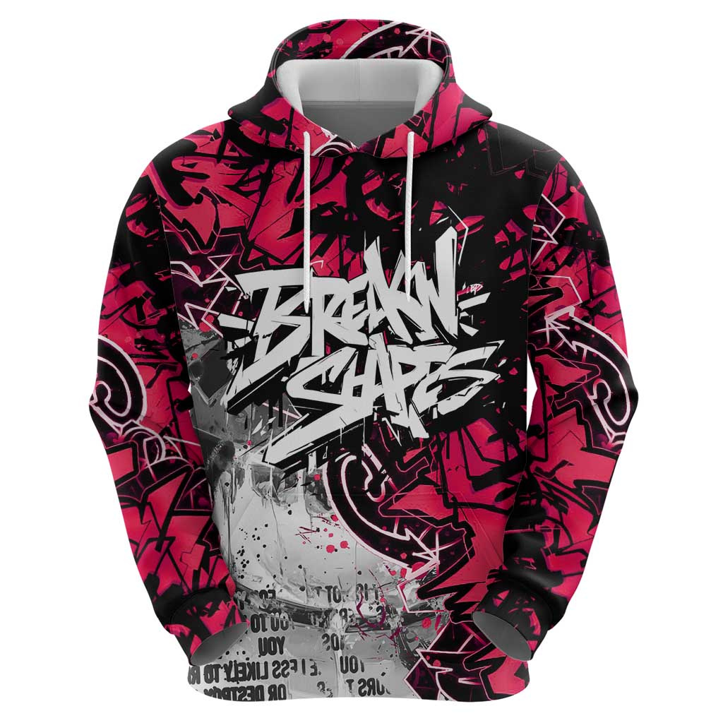 Hip Hop Graffiti Design Hoodie Sitting Hooded Figure and Red Black Street Art Elements TS04