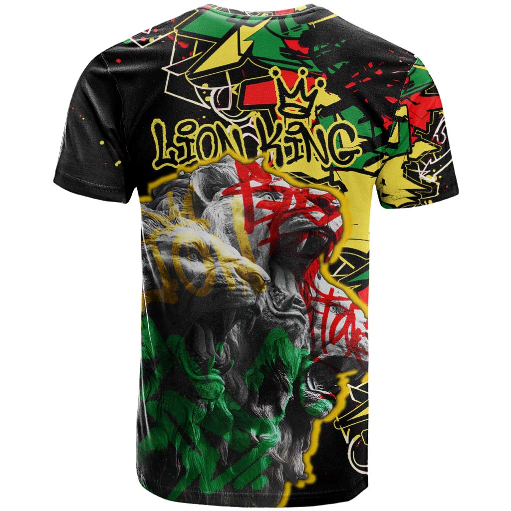 Lion King Africa Graffiti T shirt Bold Text and Neon Colors TS04