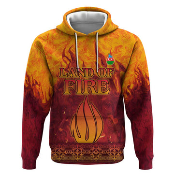 Azerbaijan Land of Fire Hoodie with Flame Towers and Baku Design TS04