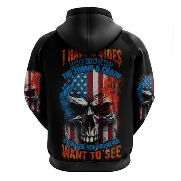 I Have Three Sides Skull Flag Hoodie TS04