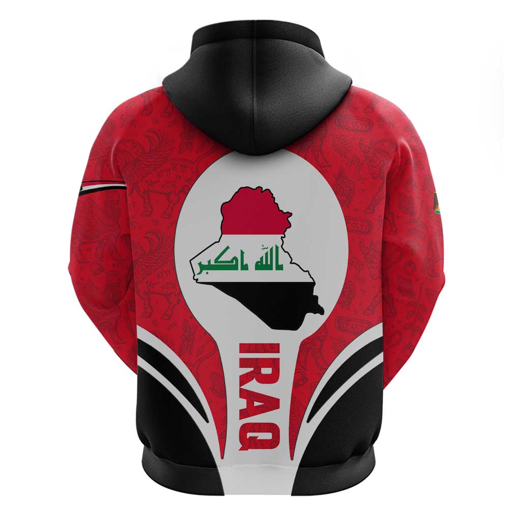 Iraq Hoodie with Lamassu Mythical Creature and National Map Design TS04