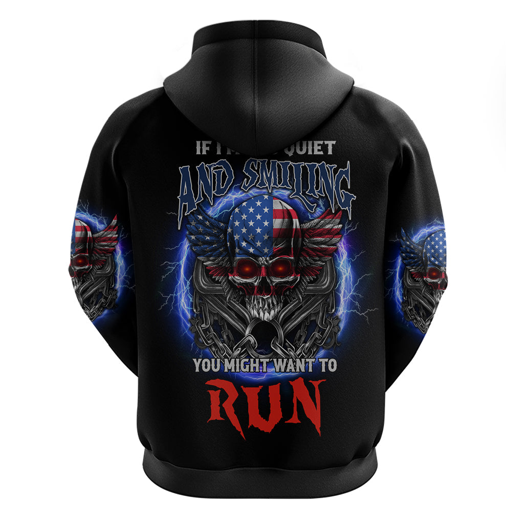 If I'm Too Quiet And Smiling America Skull Wings Hoodie TS04