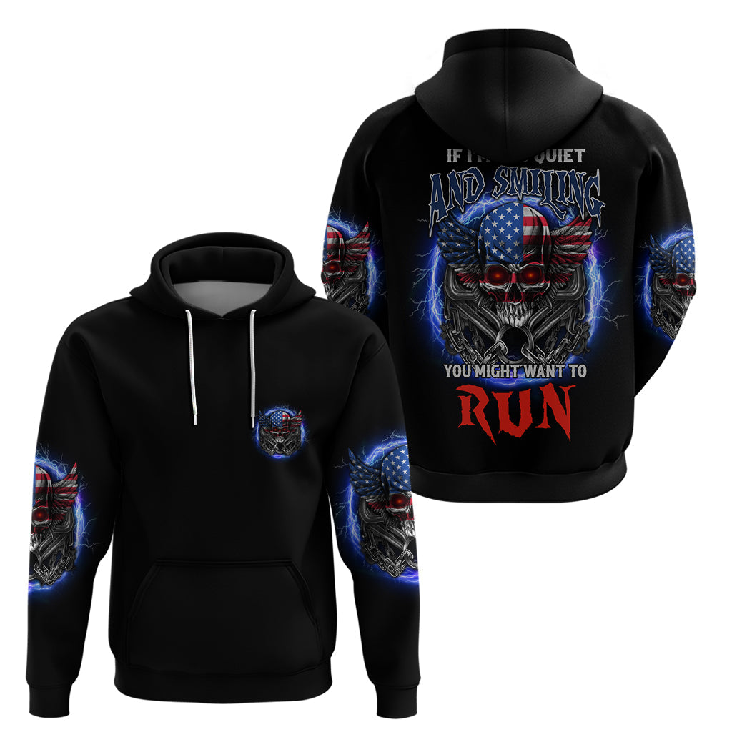 If I'm Too Quiet And Smiling America Skull Wings Hoodie TS04
