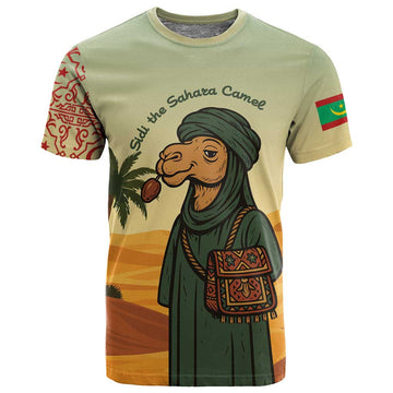 Mauritania T shirt - Sidi the Sahara Camel Cartoon and Desert Caravan Design TS04