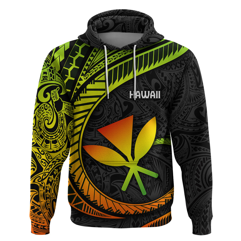 Hawaii Kanaka Maoli Hoodie Polynesian Tornado Infusion Gradient TS04