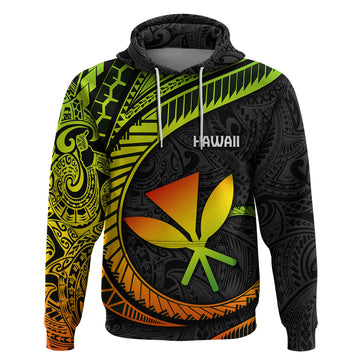 Hawaii Kanaka Maoli Hoodie Polynesian Tornado Infusion Gradient TS04