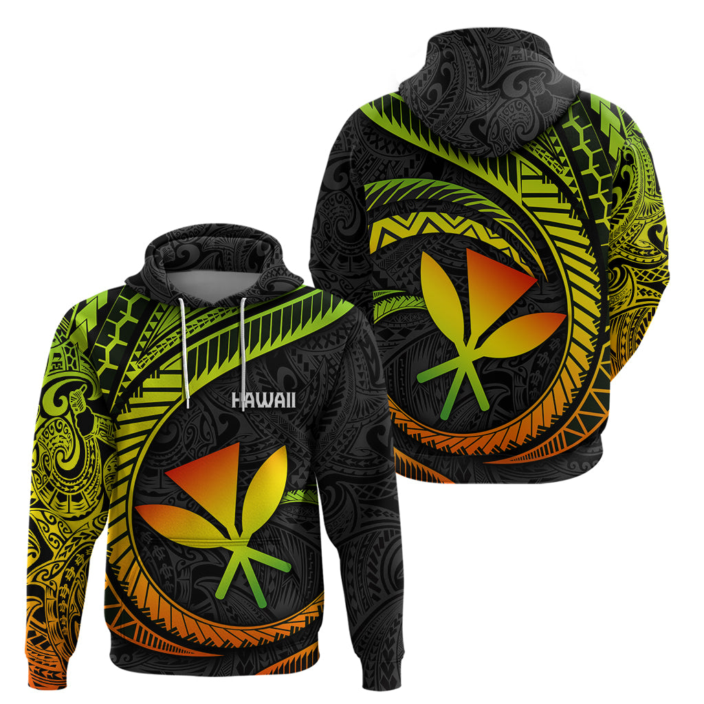 Hawaii Kanaka Maoli Hoodie Polynesian Tornado Infusion Gradient TS04