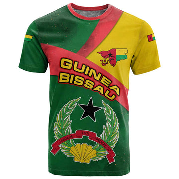 Guinea Bissau T shirt Green Yellow Red Swirl TS04