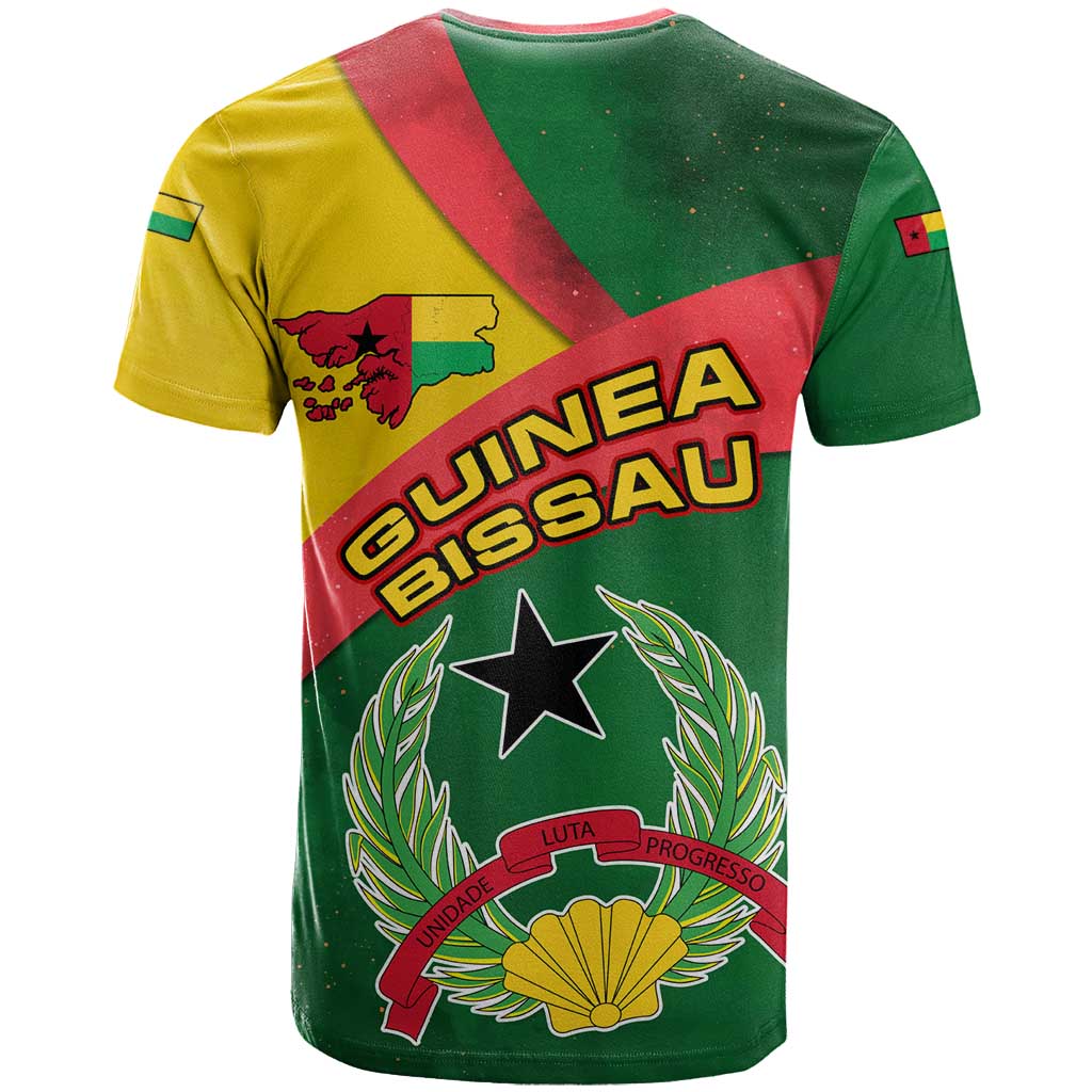 Guinea Bissau T shirt Green Yellow Red Swirl TS04
