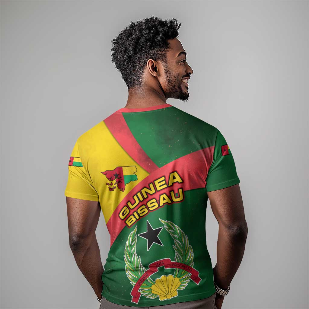 Guinea Bissau T shirt Green Yellow Red Swirl TS04