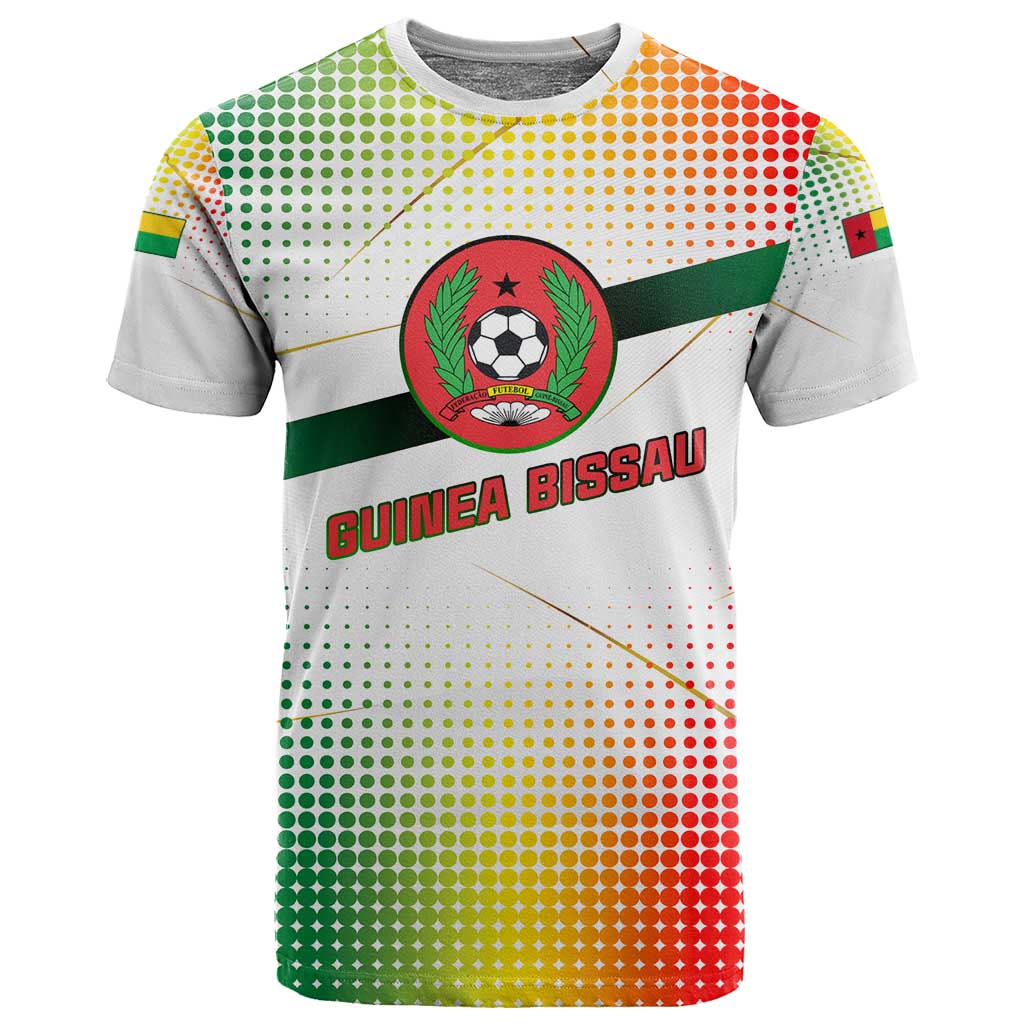 Guinea Bissau T shirt White Green Red Gradient TS04