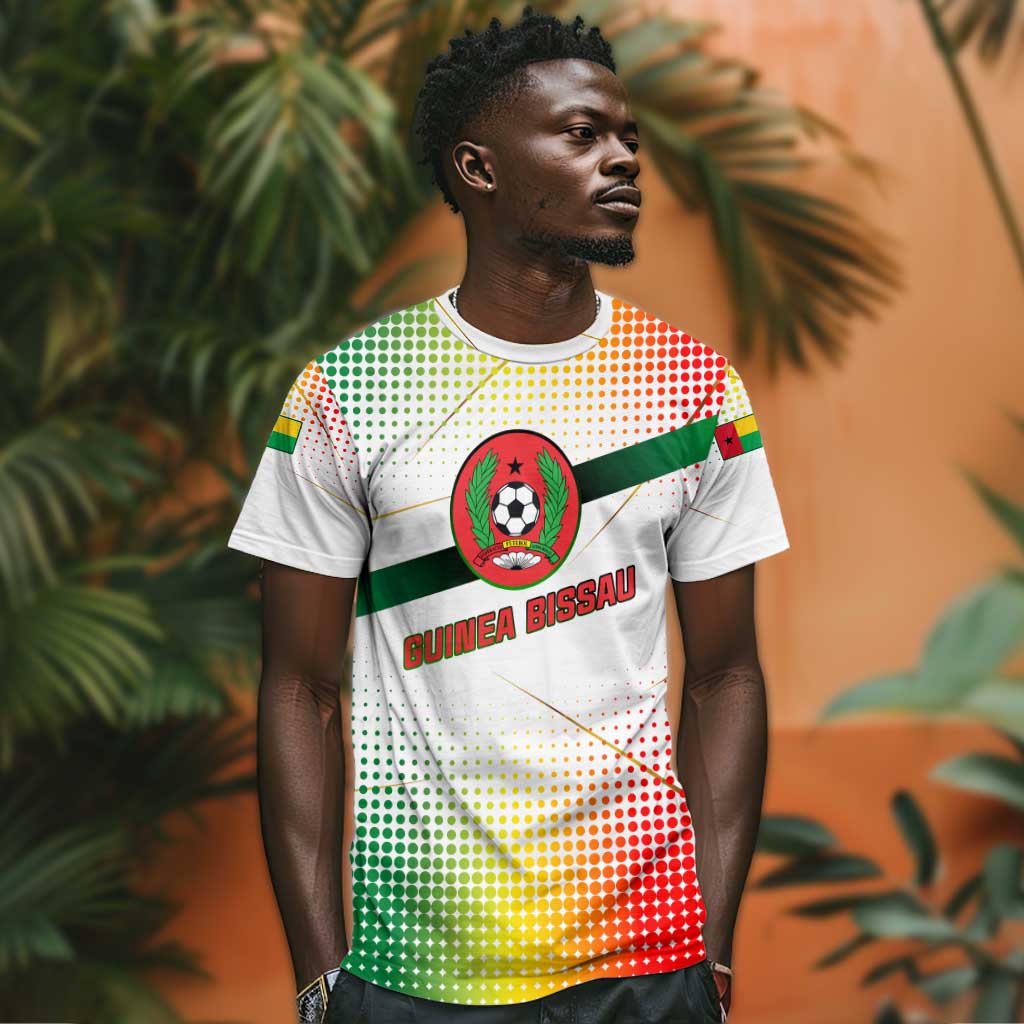 Guinea Bissau T shirt White Green Red Gradient TS04