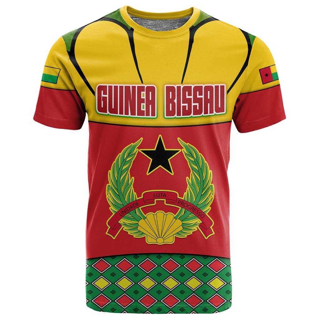 Guinea Bissau T shirt Red Yellow Green Geometric TS04