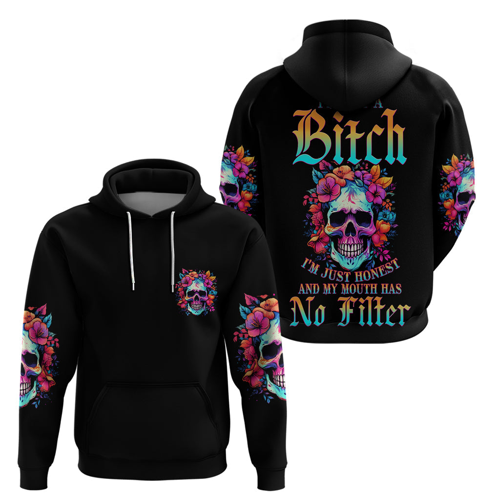 I'm Not A B I'm Just Honest Skull Roses Colorful Hoodie TS04